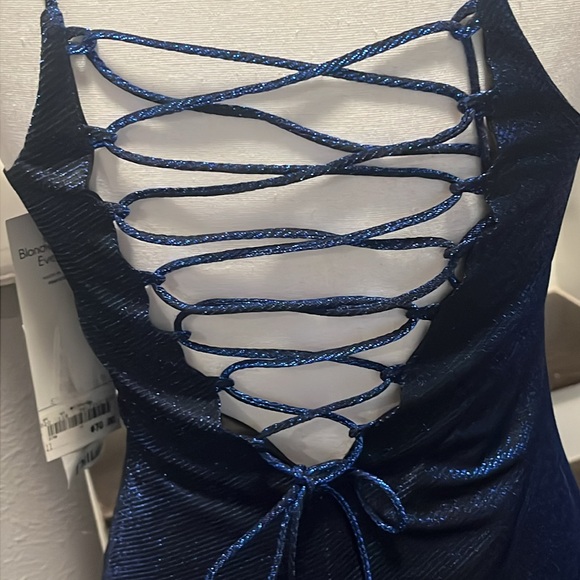 Blondie and Me Evening Royal Blue ￼ 
iridescent Gown. Spaghetti straps 11-12 - Picture 8 of 16